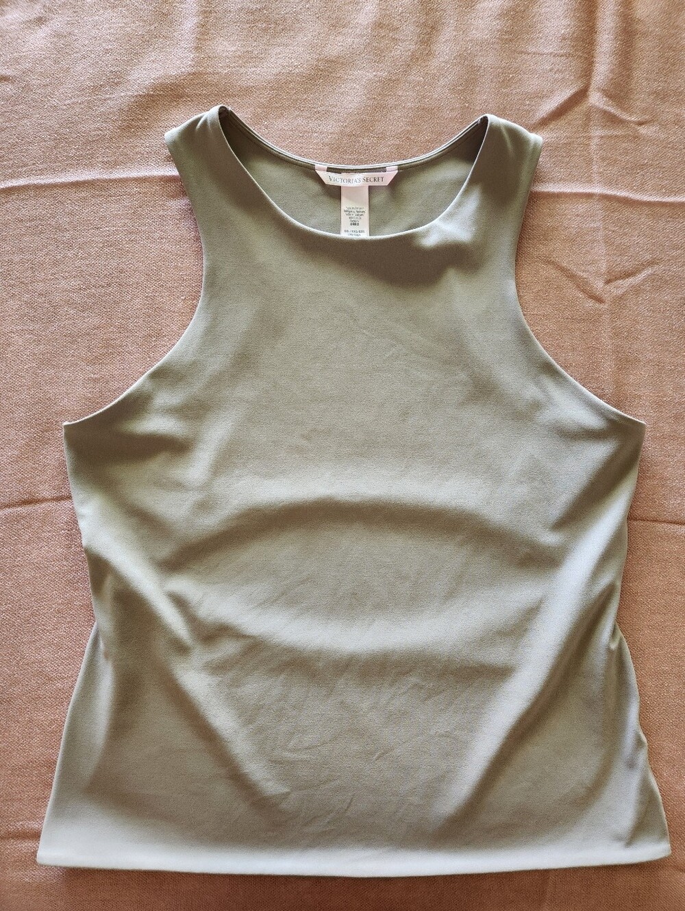 Victoria's Secret Elevate Light Beige High-Neck Tank Top Cut Out Back XXL